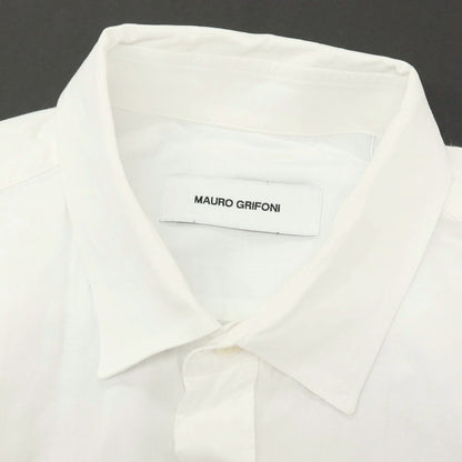 【中古】マウログリフォーニ Mauro Grifoni コットン ショートカラー カジュアルシャツ ホワイト【サイズ43】【 状態ランクC 】【 メンズ 】