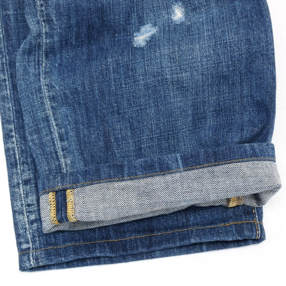 【中古】ディースクエアード DSQUARED2 ダメージ＆リペア加工 コットン デニムパンツ ジーンズ ブルー【サイズ50】【 状態ランクC 】【 メンズ 】