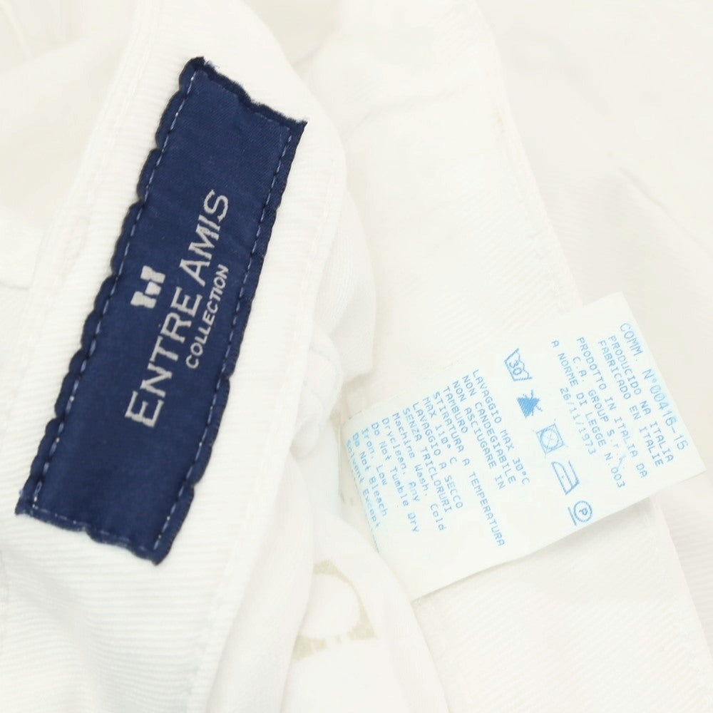 【中古】アントレアミ ENTRE AMIS ダメージ＆リペア加工 コットンポリウレタン デニムパンツ ホワイト【サイズ34】【 状態ランクB 】【 メンズ 】