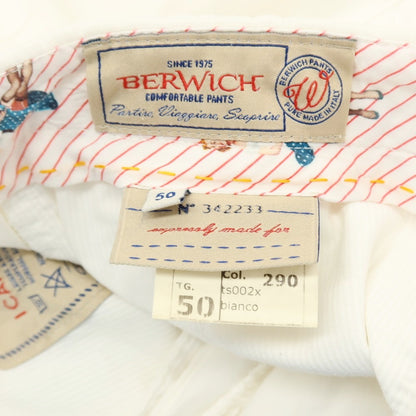【中古】ベルウィッチ BERWICH コットンポリウレタン カジュアルスラックスパンツ ホワイト【サイズ50】【 状態ランクC 】【 メンズ 】
