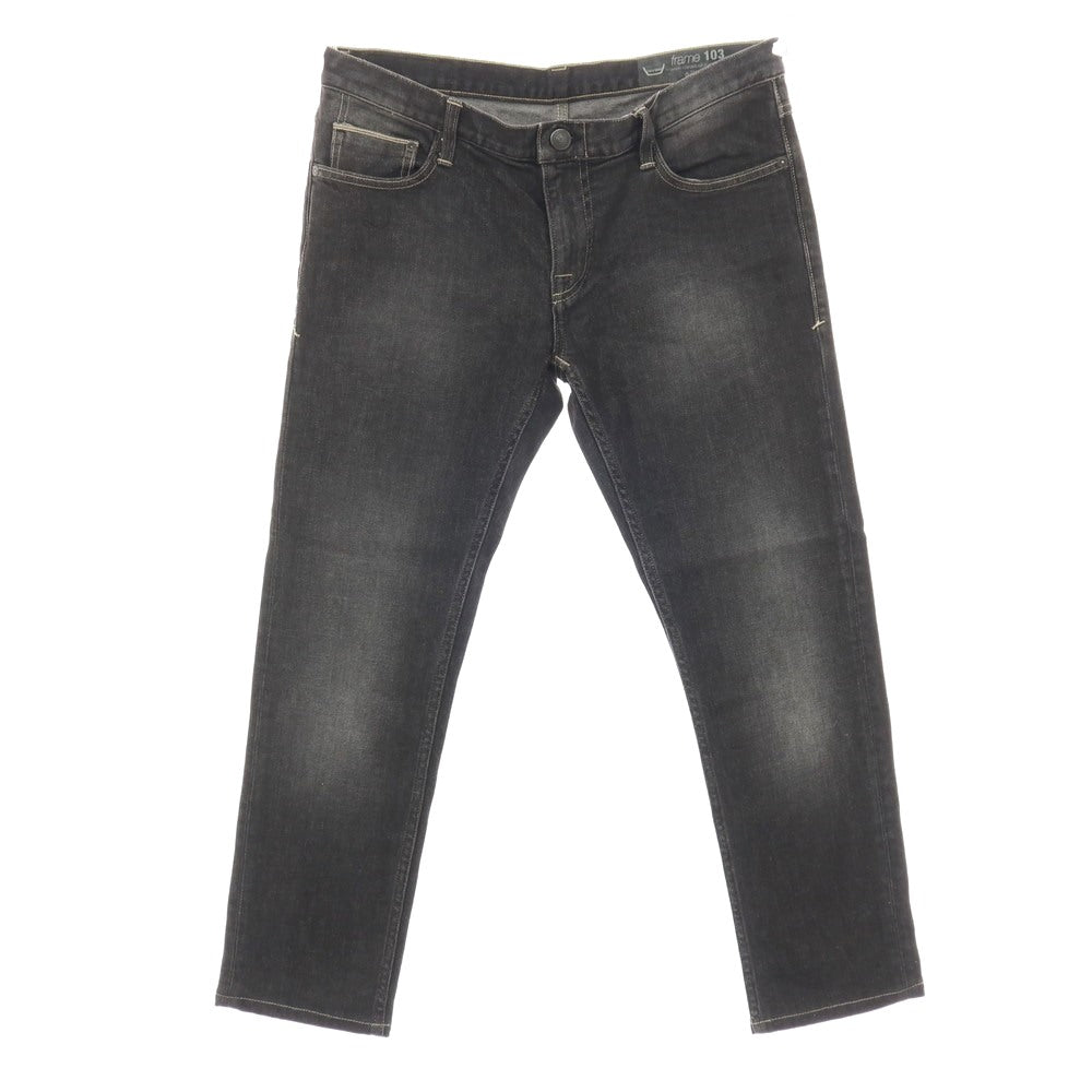 【中古】ケアレーベル Care label ストレッチ コットン デニムパンツ ジーンズ ウォッシュブラック系【サイズ34】【 状態ランクC 】【 メンズ 】