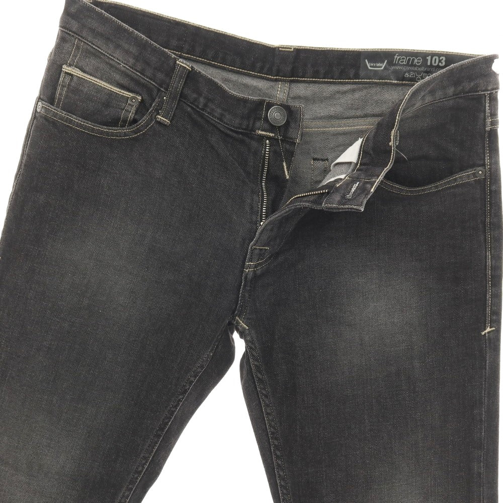 【中古】ケアレーベル Care label ストレッチ コットン デニムパンツ ジーンズ ウォッシュブラック系【サイズ34】【 状態ランクC 】【 メンズ 】