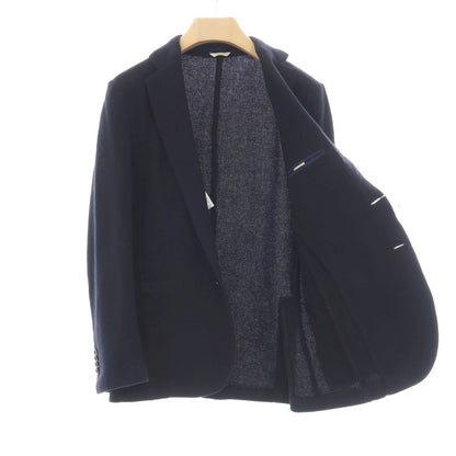 【中古】デペトリロ DE PETRILLO ウール 3つボタン テーラードジャケット ネイビー【サイズ48 Drop 8】【 状態ランクC 】【 メンズ 】
