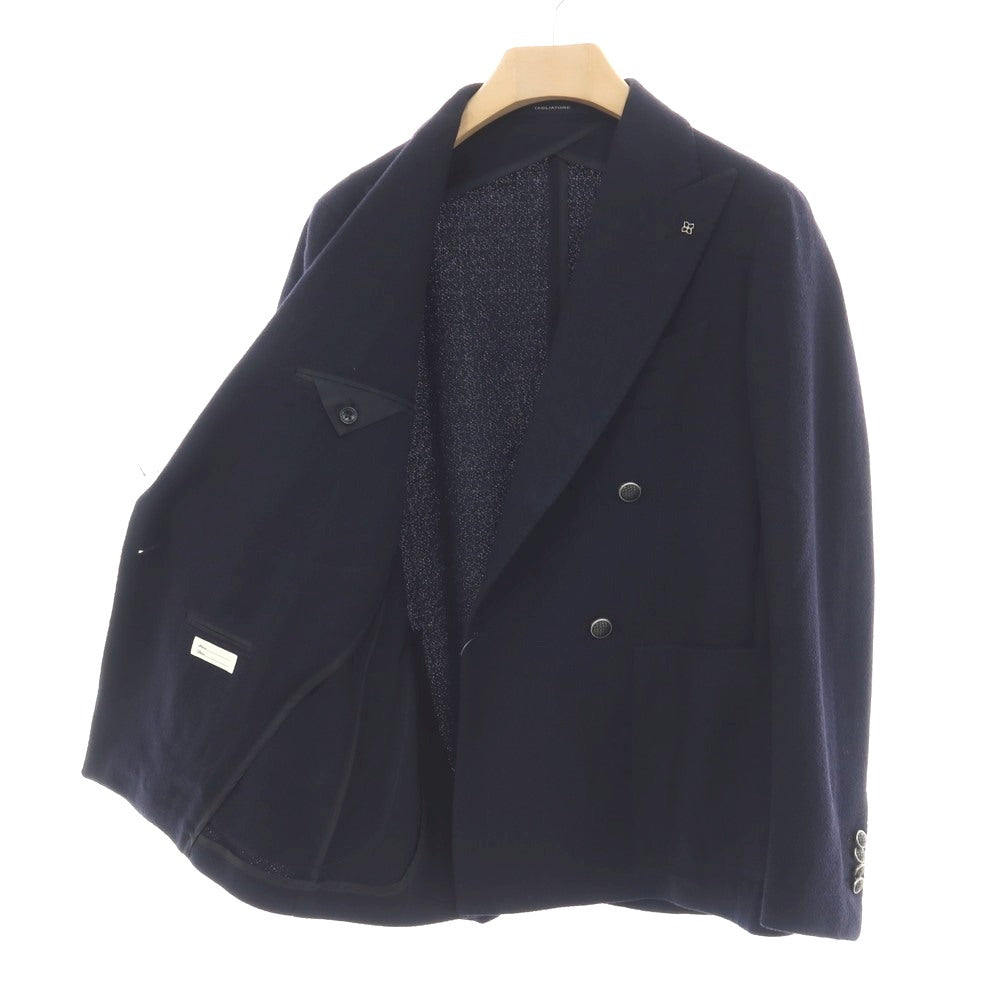 【中古】タリアトーレ TAGLIATORE ウール ダブル4つボタン テーラードジャケット ネイビー【サイズ48】【 状態ランクB 】【 メンズ 】