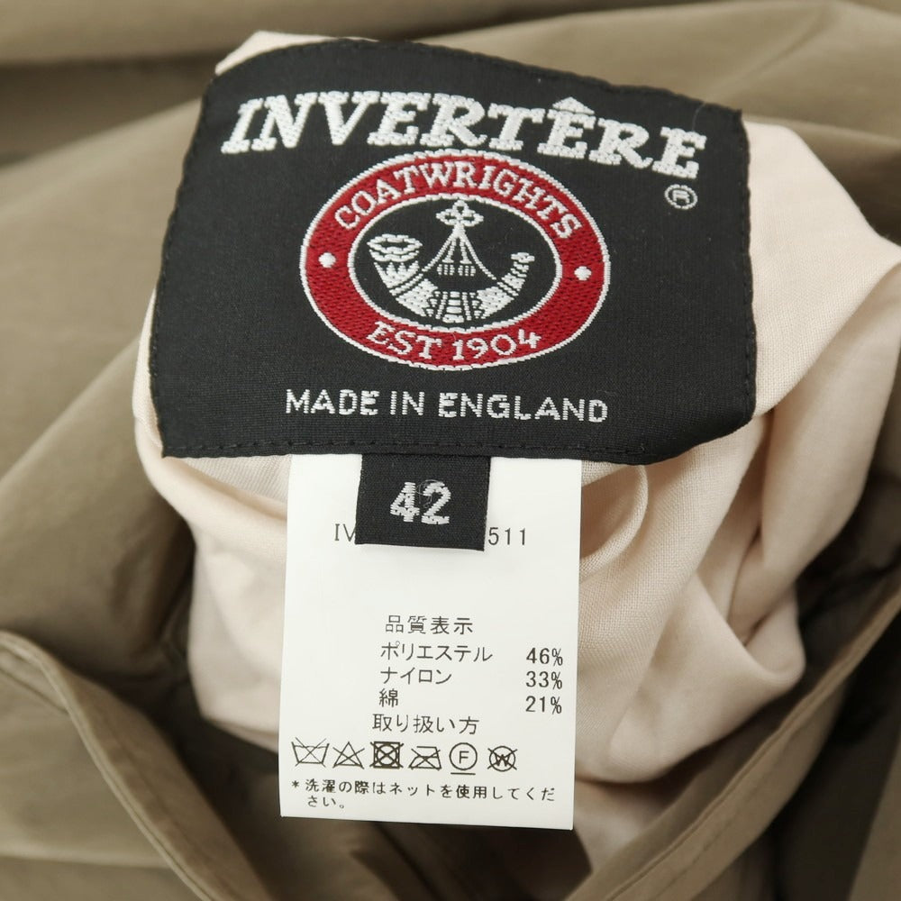 【新品アウトレット】インバーティア INVERTERE リバーシブル ポリエステルナイロンコットン ステンカラーコート ベージュxカーキ系【サイズ42】【 状態ランクN- 】【 メンズ 】