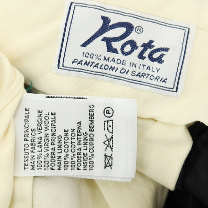 【新品】ロータ ROTA ウール チェック カジュアルスラックスパンツ グリーンxネイビー【サイズ52】【 状態ランクN 】【 メンズ 】
