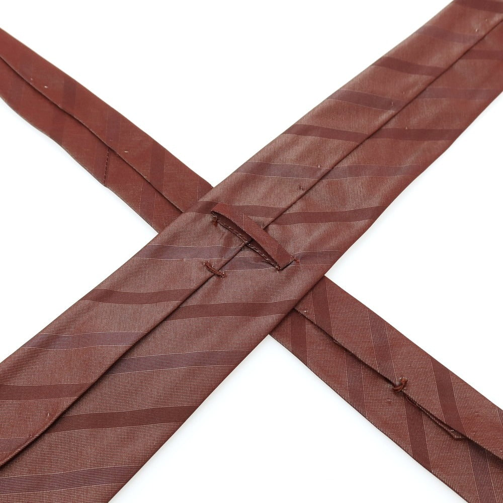 【新品】アットヴァンヌッチ Atto Vannucci シルク セッテピエゲ ストライプ柄ネクタイ ブラウン【 状態ランクN 】【 メンズ 】