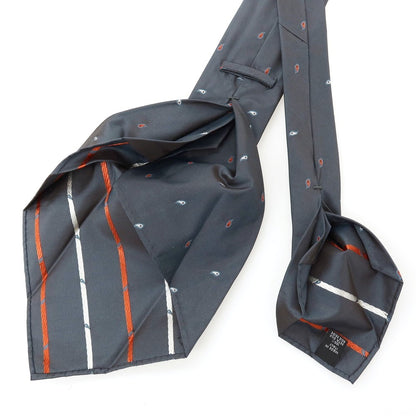 【新品】アットヴァンヌッチ Atto Vannucci シルク セッテピエゲ ペイズリー 小紋柄ネクタイ グレー【 状態ランクN 】【 メンズ 】