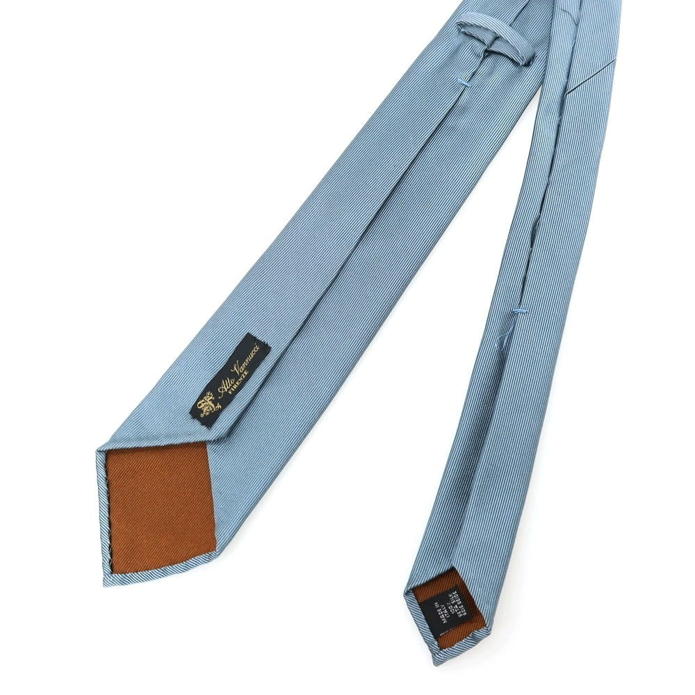 【新品アウトレット】アットヴァンヌッチ Atto Vannucci シルク セッテピエゲ 無地ネクタイ サックスブルー【 状態ランクN- 】【 メンズ 】