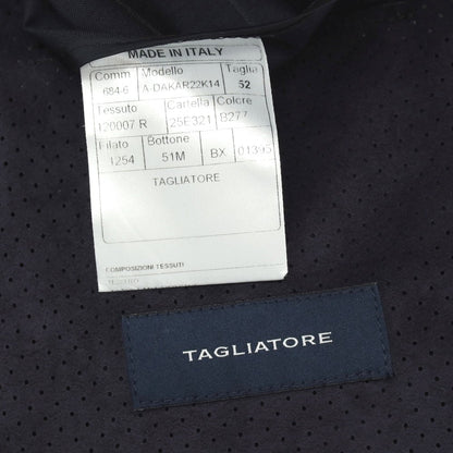 【中古】タリアトーレ TAGLIATORE SUPER100’S ウール ストライプ 2つボタンスーツ セットアップ ネイビー【サイズ52】【 状態ランクC 】【 メンズ 】