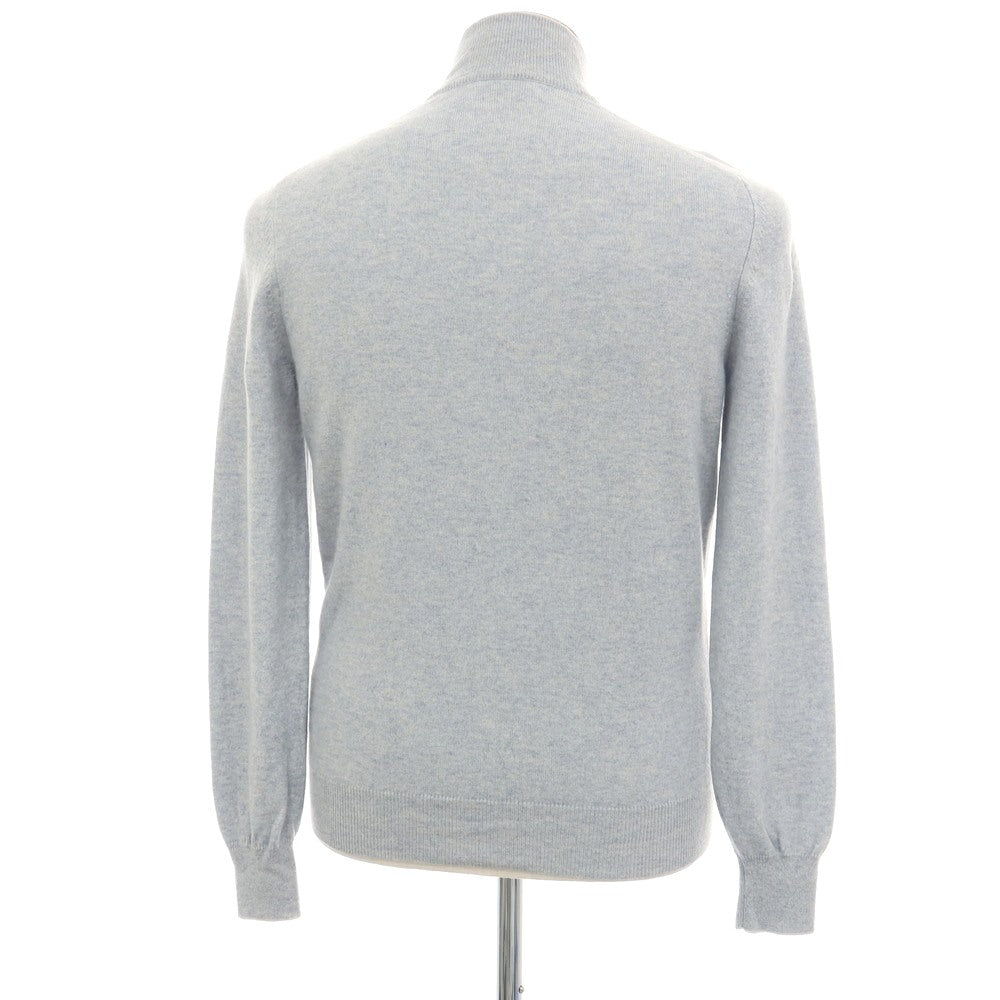 【中古】ブルネロクチネリ Brunello Cucinelli カシミヤ スタンドカラー ダブルジップ カーディガン ライトブルー【サイズ46】【 状態ランクC 】【 メンズ 】
