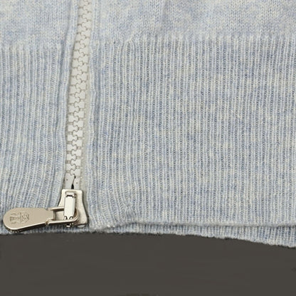 【中古】ブルネロクチネリ Brunello Cucinelli カシミヤ スタンドカラー ダブルジップ カーディガン ライトブルー【サイズ46】【 状態ランクC 】【 メンズ 】