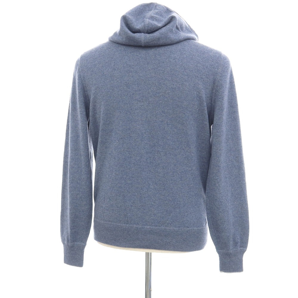 【中古】ブルネロクチネリ Brunello Cucinelli カシミヤ ダブルジップ ニット パーカー ブルー系【サイズ44】【 状態ランクB 】【 メンズ 】