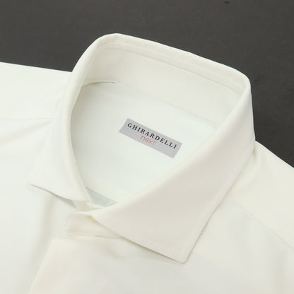 【中古】ギラルデッリ GHIRARDELLI next ストレッチ ナイロン セミワイドカラー ドレスシャツ ホワイト【サイズ42】【 状態ランクC 】【 メンズ 】
