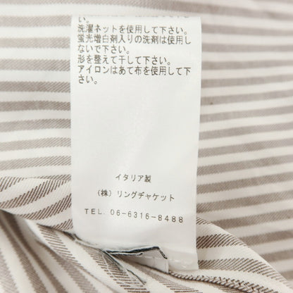 【中古】リングヂャケット RING JACKET Napoli コットン ストライプ ワイドカラー ドレスシャツ ブラウンxホワイト【サイズ42】【 状態ランクA 】【 メンズ 】