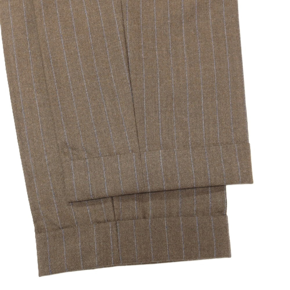 【中古】ベルウィッチ BERWICH ウールカシミヤ ストライプ イージー カジュアルスラックスパンツ アッシュブラウンxブルー【サイズ50】【 状態ランクA 】【 メンズ 】