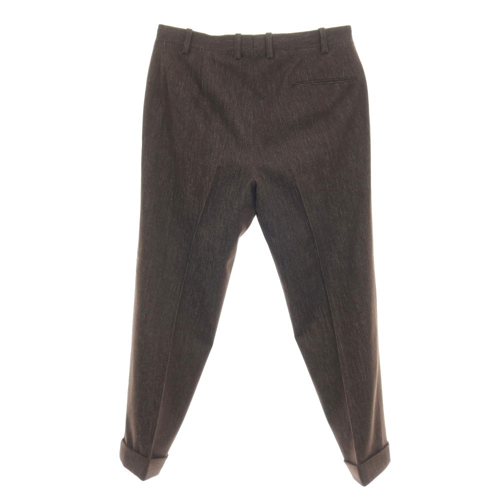 【中古】ノーブランド no brand スーパーファインウール カジュアルスラックスパンツ ブラウン【サイズ表記なし（L位）】【 状態ランクA 】【 メンズ 】