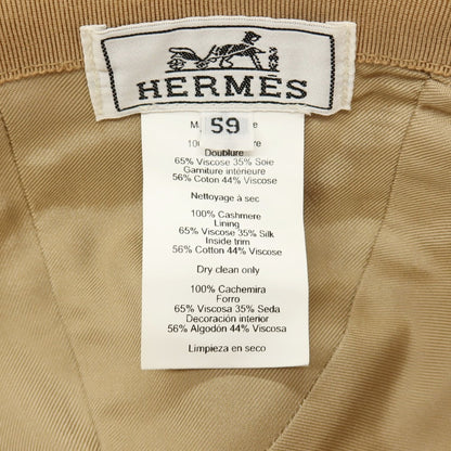 【中古】エルメス HERMES カシミヤ セリエ キャップ 帽子 キャメルベージュ【サイズ59】【 状態ランクA 】【 メンズ 】