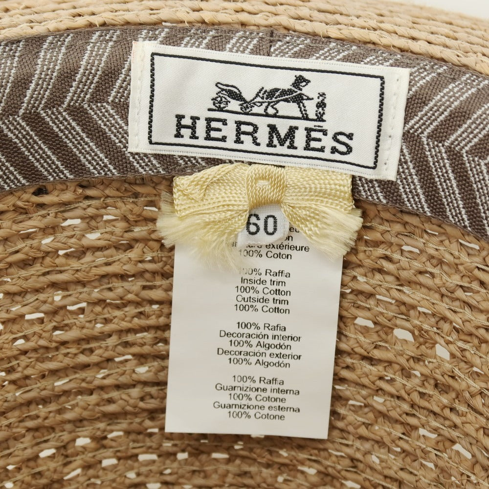 【中古】エルメス HERMES Enzo 中折れ ハット 帽子 ダークベージュ【サイズ60】【 状態ランクA 】【 メンズ 】