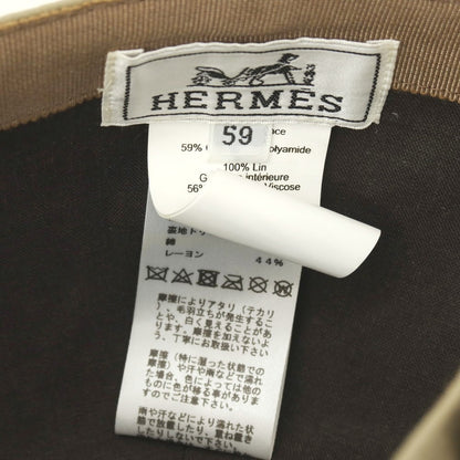 【中古】エルメス HERMES コットンナイロン ライリーキャップ 帽子 オリーブカーキ【サイズ59】【 状態ランクC 】【 メンズ 】