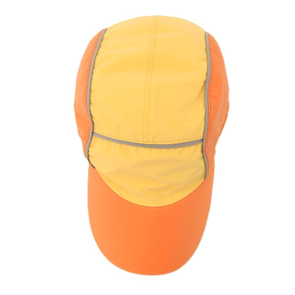 【中古】エルメス HERMES ナイロンポリウレタン ネバダライン キャップ 帽子 オレンジxライトオレンジ【サイズM】【 状態ランクB 】【 メンズ 】