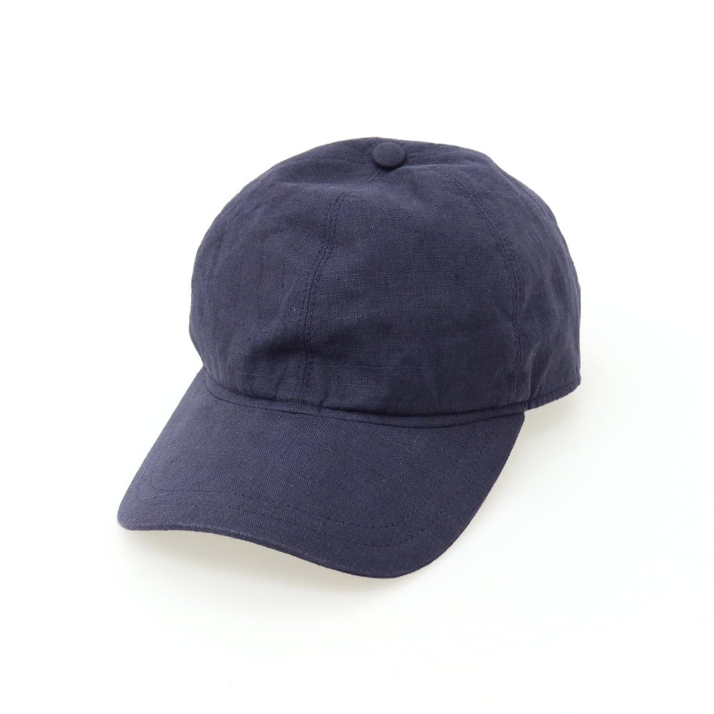 【中古】ボルサリーノ Borsalino リネン キャップ 帽子 ネイビー【サイズ60】【 状態ランクB 】【 メンズ 】