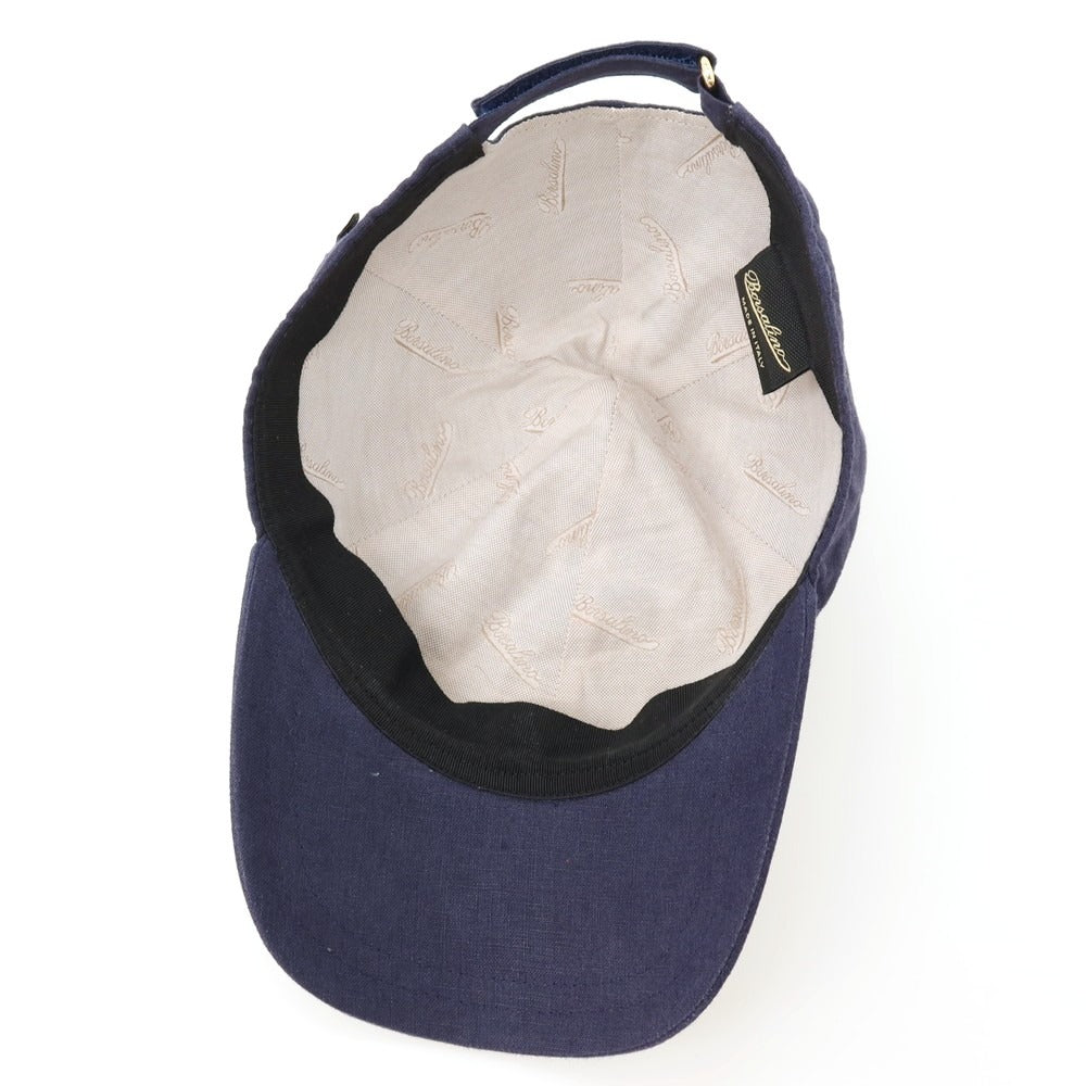 【中古】ボルサリーノ Borsalino リネン キャップ 帽子 ネイビー【サイズ60】【 状態ランクB 】【 メンズ 】