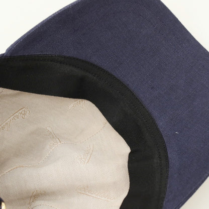 【中古】ボルサリーノ Borsalino リネン キャップ 帽子 ネイビー【サイズ60】【 状態ランクB 】【 メンズ 】