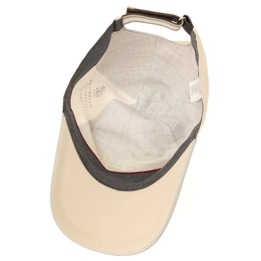 【中古】ブルネロクチネリ Brunello Cucinelli ナイロンポリウレタン キャップ 帽子 ベージュ【サイズM】【 状態ランクC 】【 メンズ 】