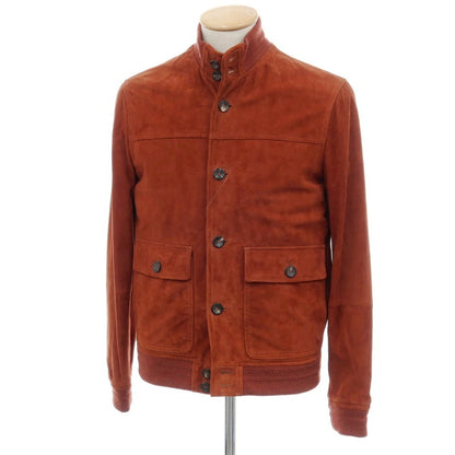 【中古】ハケットロンドン HACKETT LONDON MAYFAIR ゴートスエード レザー スイングトップ レッドブラウン【サイズXS】【 状態ランクB 】【 メンズ 】