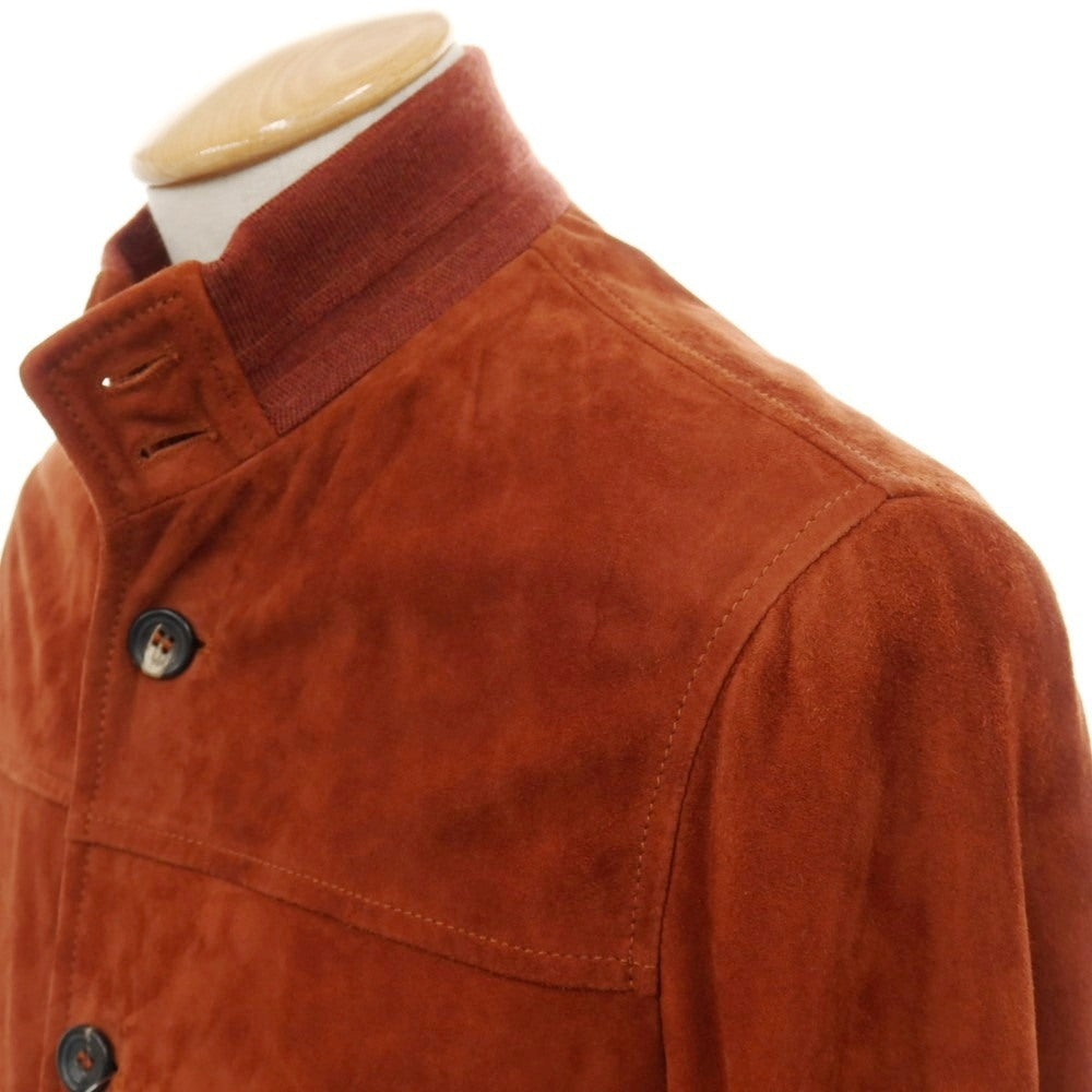 【中古】ハケットロンドン HACKETT LONDON MAYFAIR ゴートスエード レザー スイングトップ レッドブラウン【サイズXS】【 状態ランクB 】【 メンズ 】