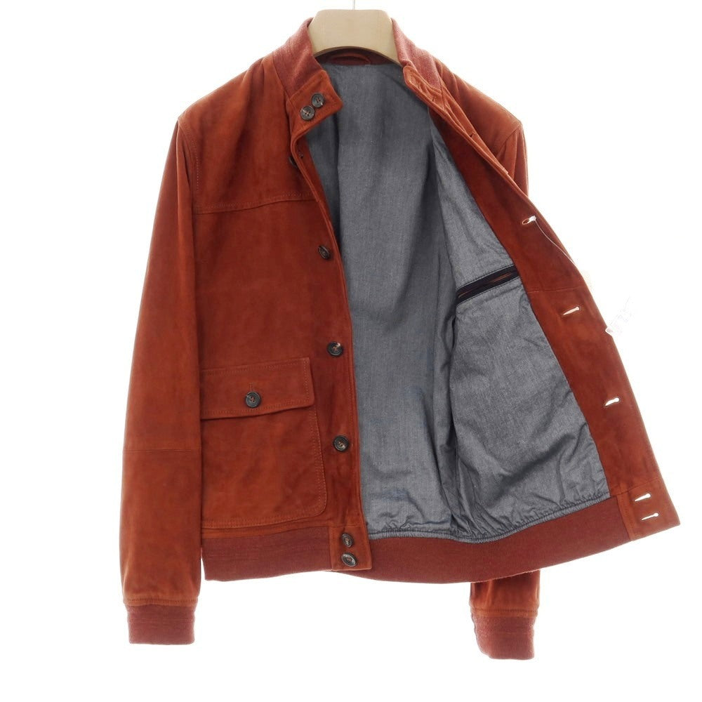 【中古】ハケットロンドン HACKETT LONDON MAYFAIR ゴートスエード レザー スイングトップ レッドブラウン【サイズXS】【 状態ランクB 】【 メンズ 】