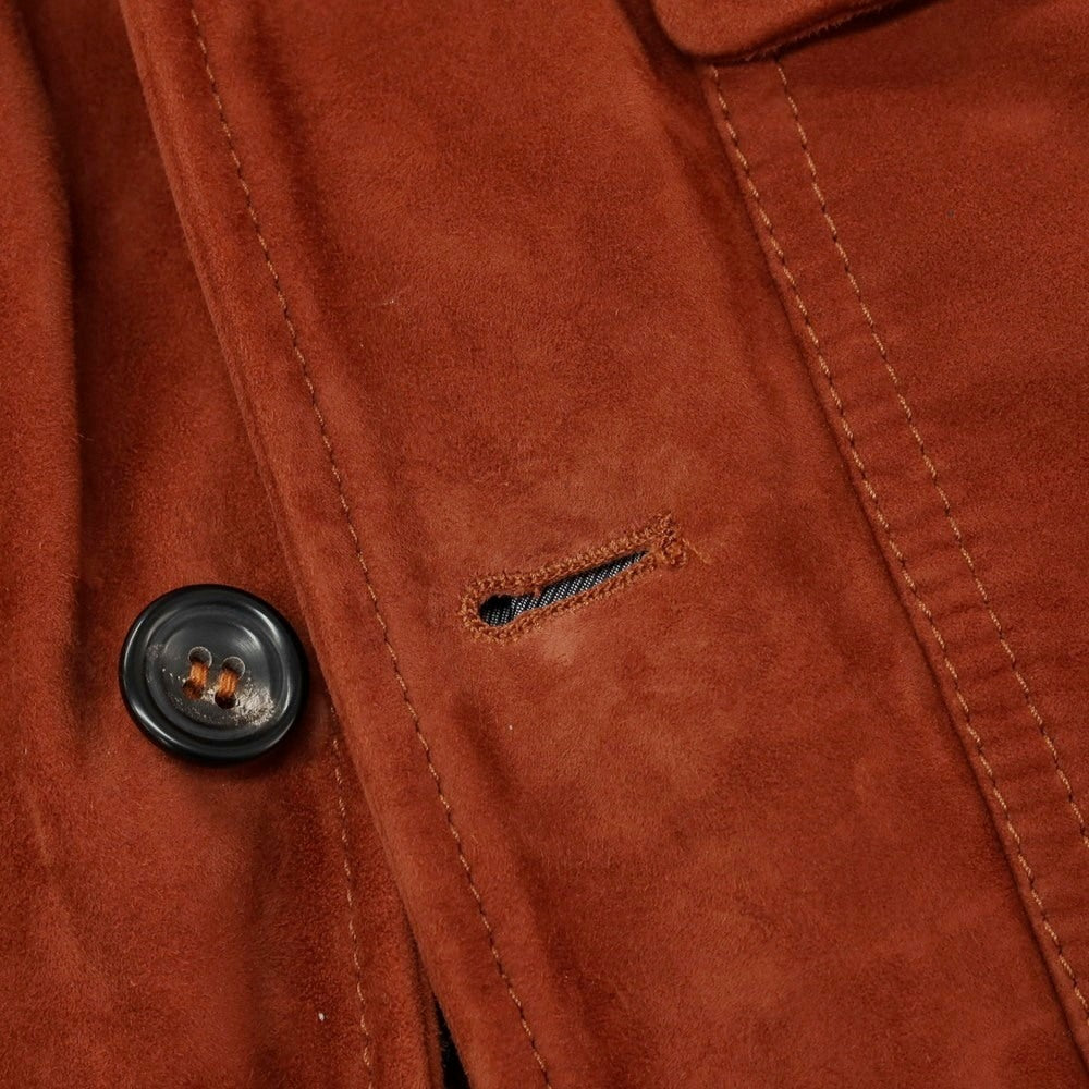 【中古】ハケットロンドン HACKETT LONDON MAYFAIR ゴートスエード レザー スイングトップ レッドブラウン【サイズXS】【 状態ランクB 】【 メンズ 】