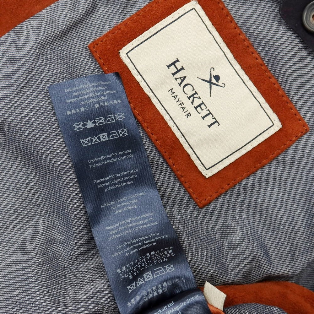 【中古】ハケットロンドン HACKETT LONDON MAYFAIR ゴートスエード レザー スイングトップ レッドブラウン【サイズXS】【 状態ランクB 】【 メンズ 】