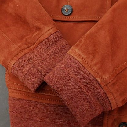 【中古】ハケットロンドン HACKETT LONDON MAYFAIR ゴートスエード レザー スイングトップ レッドブラウン【サイズXS】【 状態ランクB 】【 メンズ 】