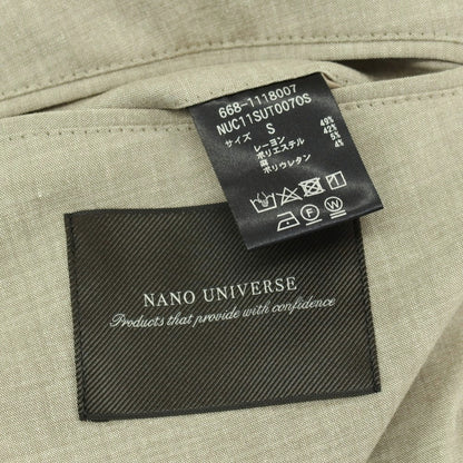 【中古】ナノユニバース nano universe ダメリーノ ストレッチ レーヨンポリエステルリネン 2つボタンスーツ セットアップ セージグリーン系【サイズS】【 状態ランクC 】【 メンズ 】