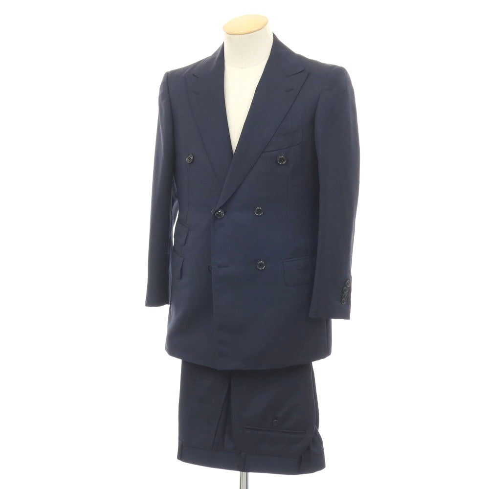 【中古】インターナショナルギャラリービームス International Gallery BEAMS ウールモヘヤ 6B ダブルスーツ ネイビー【サイズ44】【 状態ランクB 】【 メンズ 】
