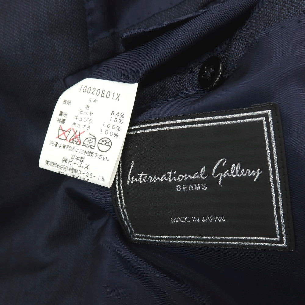 【中古】インターナショナルギャラリービームス International Gallery BEAMS ウールモヘヤ 6B ダブルスーツ ネイビー【サイズ44】【 状態ランクB 】【 メンズ 】