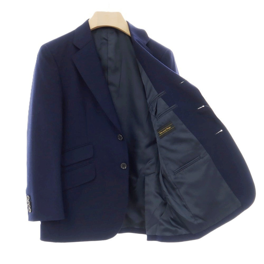 【中古】ハンキュウ hankyu スリーピース ツイルウール 3つボタンスーツ ネイビー【サイズ表記なし（S位）】【 状態ランクB 】【 メンズ 】