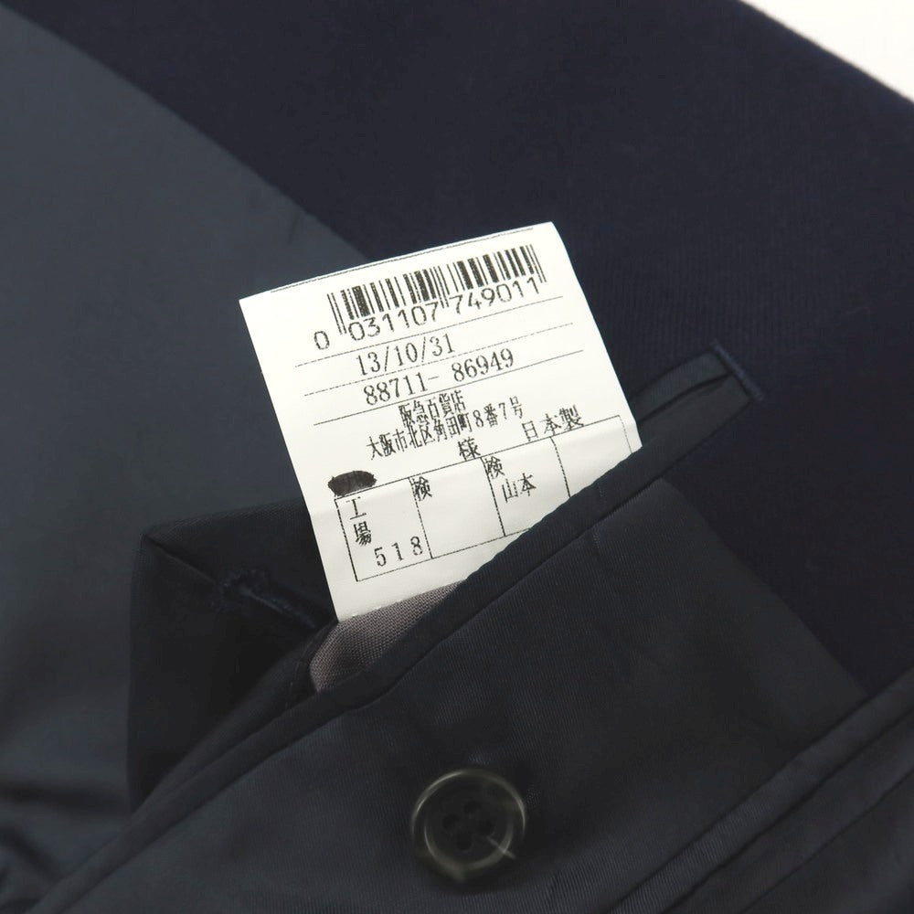 【中古】ハンキュウ hankyu スリーピース ツイルウール 3つボタンスーツ ネイビー【サイズ表記なし（S位）】【 状態ランクB 】【 メンズ 】
