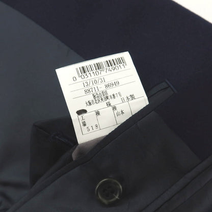 【中古】ハンキュウ hankyu スリーピース ツイルウール 3つボタンスーツ ネイビー【サイズ表記なし（S位）】【 状態ランクB 】【 メンズ 】
