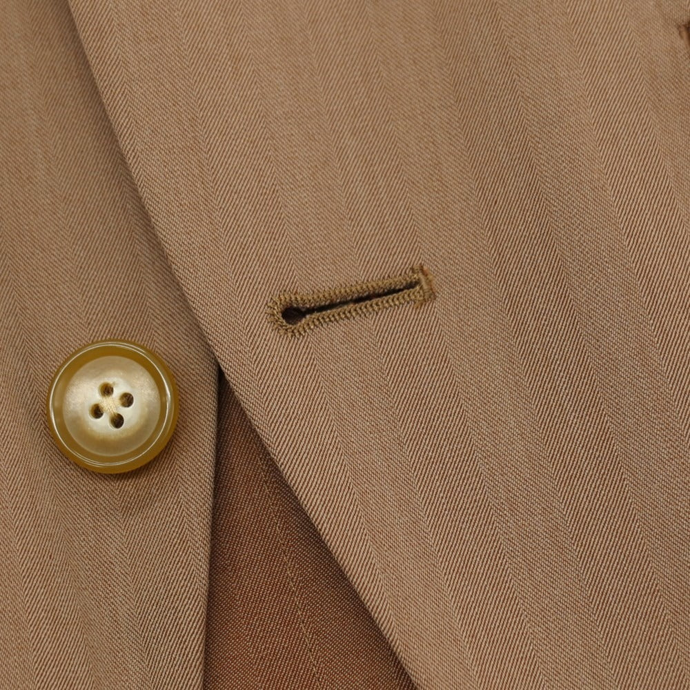 【中古】スーツカンパニー THE SUIT COMPANY ウールポリエステル ヘリンボーン 2つボタンスーツ ブラウン系【サイズ160cm Drop6】【 状態ランクB 】【 メンズ 】