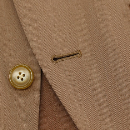 【中古】スーツカンパニー THE SUIT COMPANY ウールポリエステル ヘリンボーン 2つボタンスーツ ブラウン系【サイズ160cm Drop6】【 状態ランクB 】【 メンズ 】