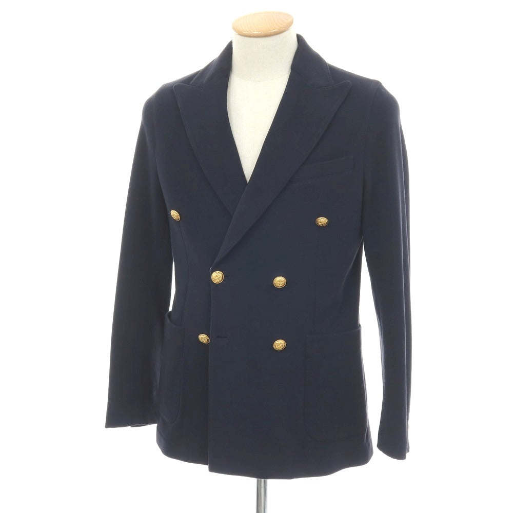 【中古】チルコロ1901 CIRCOLO 1901 裏起毛 コットン ジャージー ダブル6B カジュアルジャケット ネイビー【サイズ42】【 状態ランクB 】【 メンズ 】