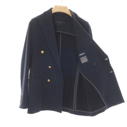 【中古】チルコロ1901 CIRCOLO 1901 裏起毛 コットン ジャージー ダブル6B カジュアルジャケット ネイビー【サイズ42】【 状態ランクB 】【 メンズ 】