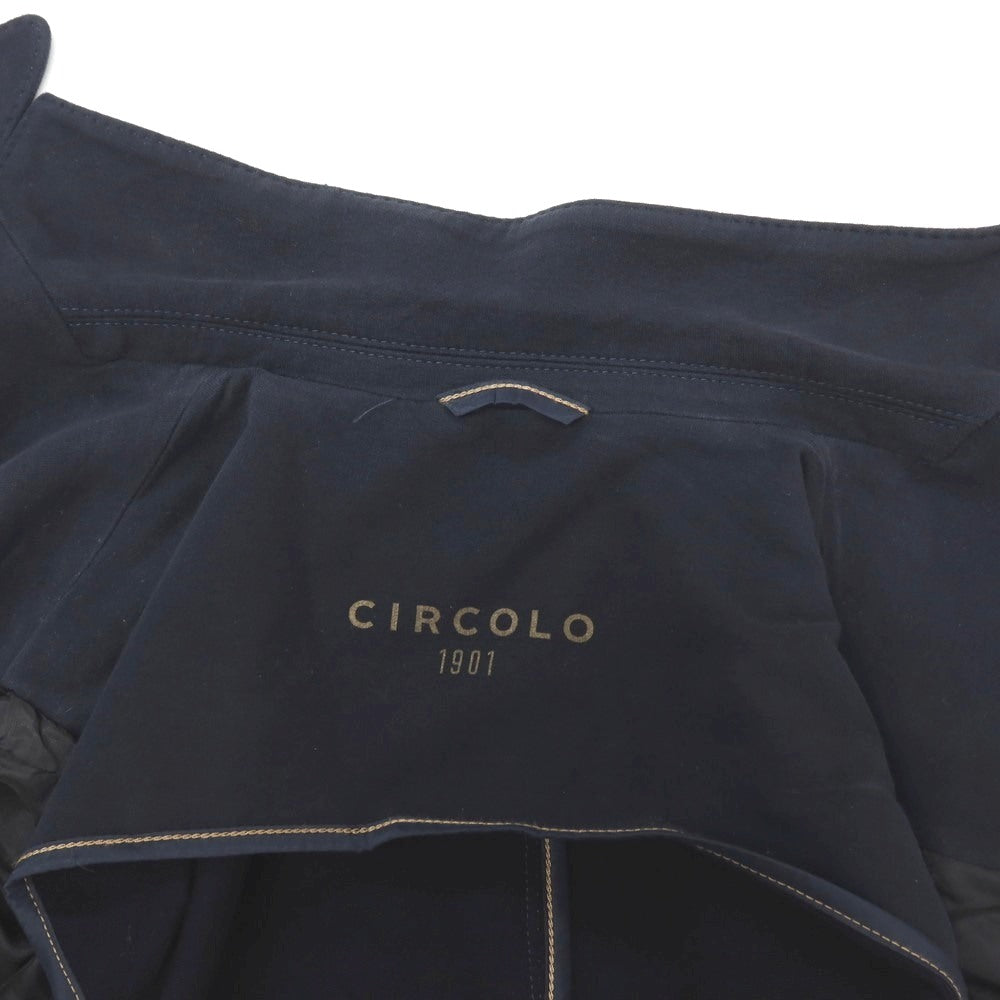 【中古】チルコロ1901 CIRCOLO 1901 裏起毛 コットン ジャージー ダブル6B カジュアルジャケット ネイビー【サイズ42】【 状態ランクB 】【 メンズ 】