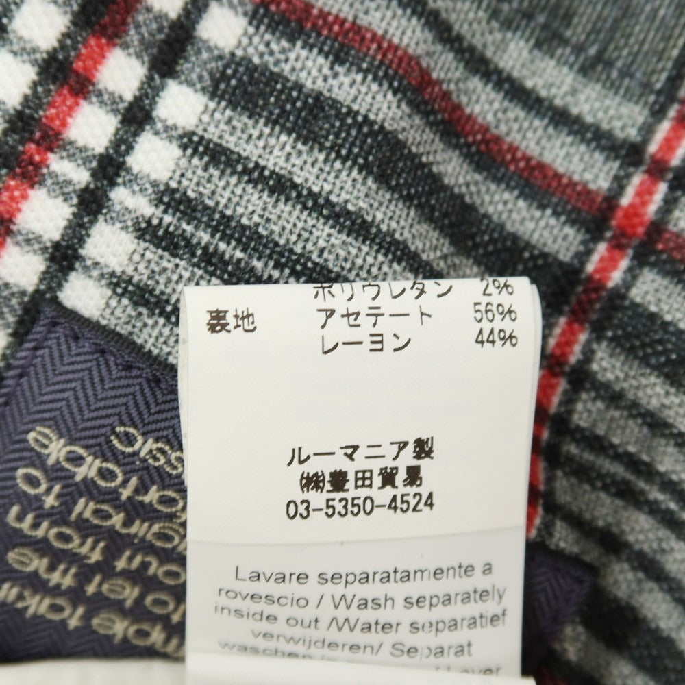 【中古】チルコロ1901 CIRCOLO 1901 コットン ジャージー チェック柄プリント 2B カジュアルジャケット グレーxレッド【サイズ44】【 状態ランクB 】【 メンズ 】