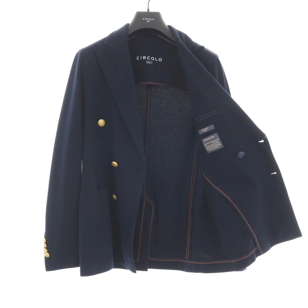 【中古】チルコロ1901 CIRCOLO 1901 コットン ジャージー ダブル6B カジュアルジャケット ネイビー【サイズ44】【 状態ランクB 】【 メンズ 】