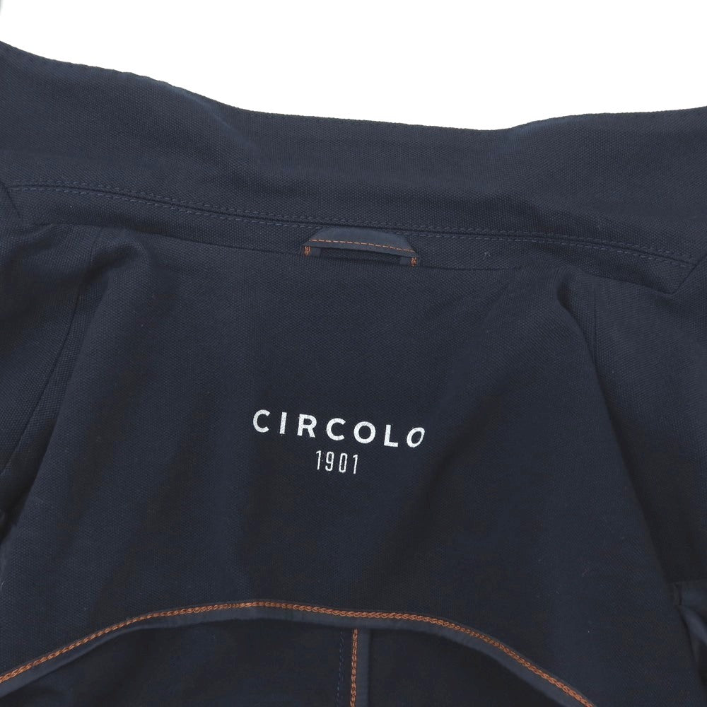 【中古】チルコロ1901 CIRCOLO 1901 コットン ジャージー ダブル6B カジュアルジャケット ネイビー【サイズ44】【 状態ランクB 】【 メンズ 】