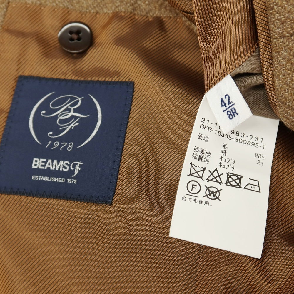 【中古】ビームスエフ BEAMS F ウールシルク 3つボタン テーラードジャケット ベージュブラウン【サイズ42】【 状態ランクB 】【 メンズ 】